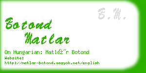 botond matlar business card